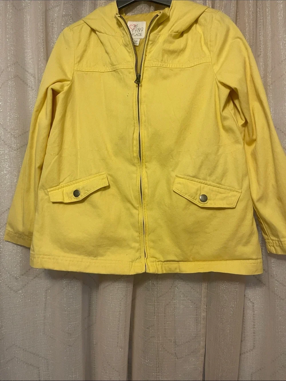 The Children's Place Sunny Yellow Hooded Zip Up Jacket w/Pockets